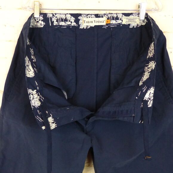 Tailor Vintage Shorts Mens 38 Blue Greenwich 9 Inseam Slim Stretch Chino Preppy - Picture 5 of 12